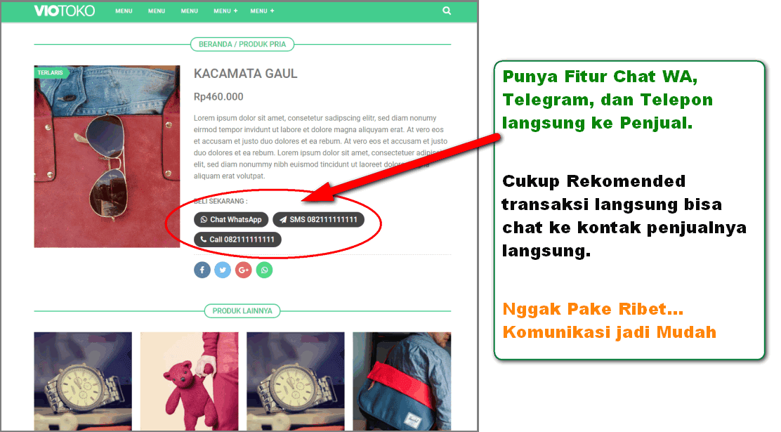 Review VioToko, Template Toko Online Blogspot dari Sugeng.id Review VioToko, Template Toko Online Blogspot dari Sugeng.id – Selamat berjumpa lagi teman-teman matahaya yang budiman. Semoga semuanya dalam keadaan sehat-sehat yah... Amiin... Pembuka tulisan saya kali ini seibarat menyurat kepada teman-teman semua. Hal ini dikarekan sudah hampir dua minggu saya tidak mengupdate postingan di blog ini dikarenakan beberapa kesibukan. Terutama nggak ada ide dan ada kejenuhan untuk menulis. Intinya jujur saja sih, malas mulai melanda. Tetapi insya Allah kedepannya akan terus semangat menulis lagi di blog ini. Baiklah kita lanjut kepada inti postingan ini. Kira-kira malam tadi sekitar jam 12.xx Wita, saya mendapat informasi yang cukup penting menurut saya. Yakni postingan sharing sugeng.id melalui laman facebooknya. Bahwa sugeng.id telah menerbitkan satu buah template toko online blogspot yang pastinya sudah responsif, fast loading, dan tentu mendukung SEO. Template toko online untuk blogspot tersebut diberi nama VioToko, yang masih merupakan turunan dari template blog EvoMagz yang sebelumnya yang telah dirilis pada 4 maret 2018 kemarin. Mas Sugeng pemilik blog sugeng.id sekaligus desainer template blog toko online VioToko menerangkan bahwa template blog VioToko masih merupakan template blog turunan atau gubahan dari EvoMagz yang dimodifikasi secara khusus agar dapat dijadikan sebagai template toko online bagi pengguna blog ber-platfrom blogspot. Alasan saya menulis Review ini, bukan dikarenakan ingin mempromosikan template VioToko, melainkan murni keinginan saya sendiri. Hal ini dikarenakan ada beberapa keunggulan yang cukup bagus untuk dipuji. Makanya tulisan ini hadir sebagai bentuk apresiasi karena saya menyukasi desain dan fitur di template blog VioToko buatan Mas Sugeng yang dirilis hari ini 22 April 2018. Sebab, tanpa dipromosikan pun. Template VioToko, tetap akan mendapatkan banyak peminat. Apalagi kita tahu blog sugeng.id memiliki visitor di atas puluhan ribu dan mungkin saja mencapai ratusan ribu. So, tanpa dipromosikan oleh blog ini sekalipun template VioToko sudah pasti mendapatkan banyak peminatnya. Jadi, tak penting membahas persoalan tulisan ini promosi atau bukan. Tulisan ini adalah murni ingin mereview template blog toko online VioToko untuk pengguna blog ber-platfrom blogspot. Langsung saja... Keunggulan yang dimiliki VioToko, Template Blog Toko Online untuk Blogspot 1. Memiliki Desain yang Cantik dan Menarik Tak bisa dipungkiri bahwa template blog buatan sugeng.id, umumnya memiliki desain yang cantik dan menarik. Tapi, dalam desain template blog, perkara cantik dan menarik bukanlah persoalan bagaimana blog terlihat memiliki banyak variasi, manik-manik, dan wdiget bergerak yang tidak penting. VioToko, memiliki desain yang cukup cantik dan menarik dikarenakan. Halaman depan web diberi banner besar umumnya sebagai banner toko online. Dimana banner tersebut dapat diganti sesuai kebutuhan pengguna nantinya. Tidak hanya itu, susunan template yang begitu rapih ditambah dengan font (huruf) yang sangat recomended. Warna blog yang mengusung warna cerah dinataranya didominasi warna hijau manis membuat mata enak dan enteng melihat dan menikmati tampilan template blog toko online blogspot VioToko ini. 2. Susunan Postingan Produk Tampak Sangat Rapih Ibarat kebersihan, kerapihan juga merupakan bagian dari iman. Jika kita melihat pada halaman utama templa blog toko online VioToko ini, kita akan melihat susunan postingan dalam hal ini postingan produk dikemas dalam typografi yang apik layaknya seperti tampilan postingan produk pada website-website toko online profesional. Selain itu, daftar postingan produk tersebut bisa diberi keterangan: PROMO, STOK HABIS, dan TERLARIS sebagai kunci penting untuk menginformasikan status produk secara singkat kepada pelanggan. 3. Memiliki Fitur Chat Langsung Ke Penjual + Fitur Artikel Terkait Layaknya sebuah toko online profesional. VioToko pun menyematkan fitur chat, sms, dan call dari pelanggan untuk secara langsung dapat menghubungi pihak toko online atau penjual. Hal ini tentu sangat membantu untuk menciptakan komunkasi antarpelanggan dan penjual untuk melakukan komunikasi tentang informasi produk lebih dalam. Apalagi kita ketahui bahwa pelanggan online saat ini, cenderung menggunakan smartphone dalam belanja online. Maka fitur Chat WA, SMS dan Call yang ada pada VioToko cukup recomended dan sesuai dengan kondisi saat ini. Selain itu! Fitur Artikel Terkait pun ikut dimasukkan untuk memberikan pengalaman menarik bagi pelanggan dalam menelusuri produk-produk lainnya yang tersedia pada toko online yang dibuat nantinya. 4. Sudah Responsif dan Fast Loading sehingga dapat dibuatkan Aplikasi Ponselnya Sejatinya fitur Responsif dan Fast Loading sebuah template blog adalah dasar penting untuk mendukung SEO sebuah blog atau website. Artinya dengan menggunakan template blog toko online VioToko untuk blogspot. Akan membuat toko online yang dibuat nantinya akan mudah untuk diindex dan dikenali oleh mesin pencari. Google, bing, yandex, dll. Ketika mencoba fitur Responsif dan Fast Loading VioToko melalui PageSpeed Insights, saya menemukan pengalaman yang menarik dimana template toko online VioToko untuk blogspot benar-benar sangat responsif dan memiliki loading yang cukup cepat. Ini Screenshoot Fast Loading + Responsif untuk Ponsel dan ini screenshoot Fast Loading + Responsif untuk PC 5. Mendukung Fitur Desain Tema Blogger Salah satu fitur lain yang cukup menarik dari template blog toko online VioToko untuk blogspot ini adalah. Template masih dapat didesain menggunakan fitur desain tema bawaan dari blogger. Hal ini dapat dilakukan bila kita tidak begitu menyukai warna dari desain bawaannya kita dapat memodifikasinya lebih lanjut berdasarkan selera menggunakan fitur desain tema oleh blogger. Sangat bagus dan memang berguna untuk membedakan toko online kita nantinya dengan toko online orang lain. Meski sebenarnya menggunakan template blog yang serupa. 6. Bisa Posting Produk dan Posting Artikel Umumnya sebuah toko online memiliki fitur Posting Produk dimana pada fitur posting tersebut hanya membuat postingan yang muncul khusus untuk menampilkan produk yang sedang dijual saja. Namun template VioToko nampaknya mengusung fitur tambahan yaitu fitur posting artikel yang sangat bermanfaat untuk pemilik toko dalam menuliskan artikel-artikel menarik. Dimana selain berjualan pemilik toko bisa membagi tips-tips menarik seperti tips menjaga dan mencuci pakain biar awet dan lain sebagainya. Umumnya yang masih berhubungan dengan produk-produk yang dijual online. Intinya fitur posting artikel ini sangat bagus untuk mengedukasi pembeli juga sebagai wadah dalam mempromosikan produk yang sedang dijual melalui artikel. Selengkapnya mengenai detail template bisa langsung menuju ke VioToko, Template Toko Online Blogspot Responsive + Fast Loading. Anda akan secara otomatis akan diarahkan kepada laman resmi perilisan VioToko di sugeng.id. Informasi Tambahan... VioToko, Template Toko Online Blogspot dijual dengan Harga yang cukup pantas sesuai dengan fitur dan fasilitas yang dibenamkan pada template tersebut. Harga: 150.000 IDR, Pembelian, silakan langsung pada website resmi sugeng.id