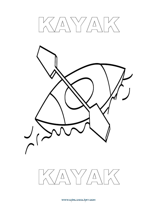 Dibujos Inglés - Español con K: Kayak - Kayak