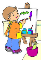 niños pintando en espacio organizado