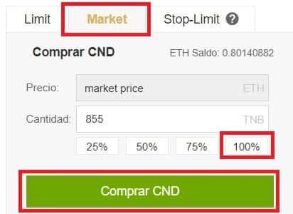 Cómo Comprar Cindicator CND Criptomoneda Binance Guía Español Comprar Moneda CND Cindicator