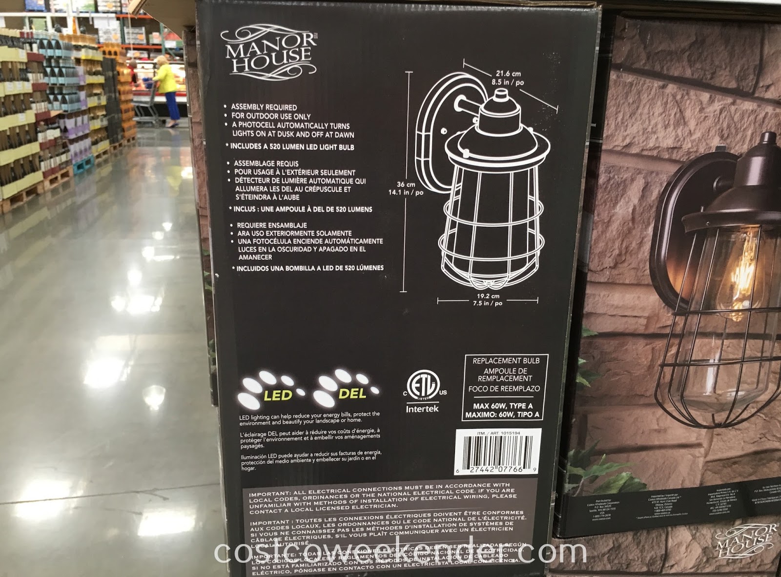 Manor House Vintage LED Coach Light Costco Weekender