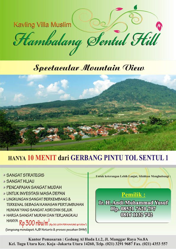 Kavling Villa Muslim "Hambalang Sentul Hill"