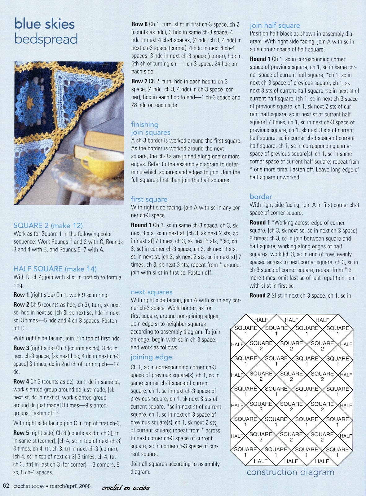 ergahandmade: Crochet Blanket + Diagrams + Free Pattern