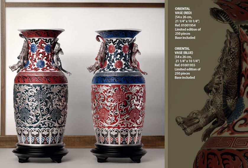 Lladro From Spain Montinas Lladro Oriental Vases