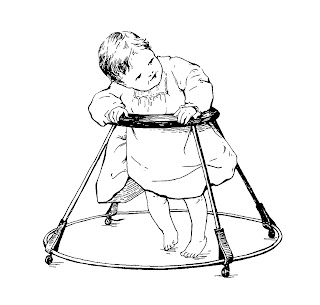 digital baby download baby image walker illustration vintage