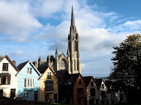 Cobh, st. Colman's cathedral, colorful houses, ireland