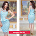Rochie de birou pana la genunchi eleganta dantela albastra