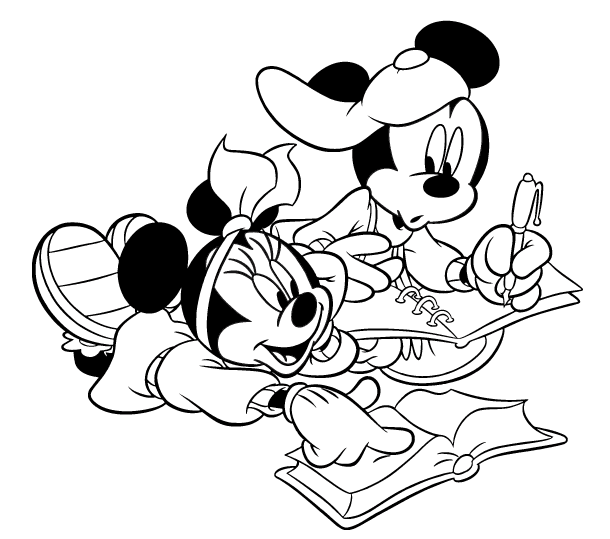 Disney Coloring Page: Mickey and Minnie Mouse Coloring Pages