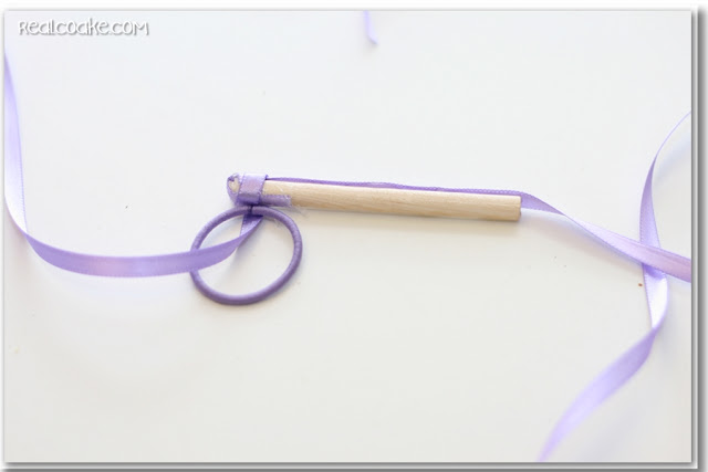 American Girl Crafts ~ Make an adorable gymnastic ribbon for your AG Doll. #AmericanGirlDoll #AGDoll #Crafts #RealCoake