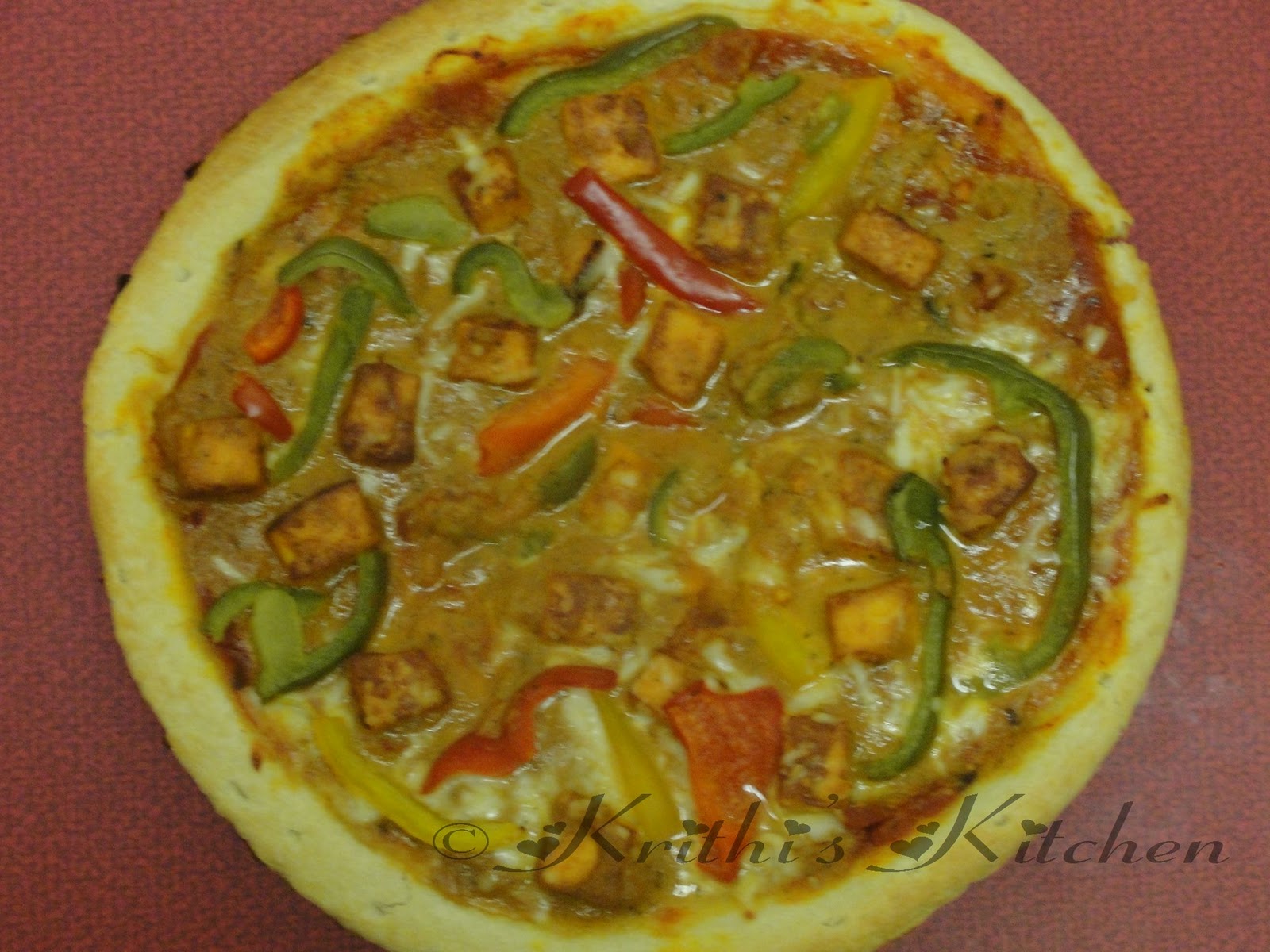 Krithi's Kitchen Paneer Butter Masala Pizza