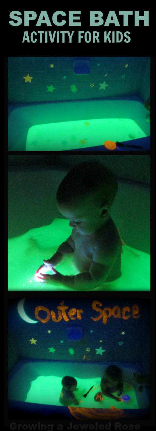 OUTER SPACE BATH: this bath let's little ones escape to Outer Space while swimming in a tub of GLOWING bath water! SO COOL! {Full of magic- every kid should do this at least once!} OUTER SPACE BATH: this bath let's little ones escape to Outer Space while swimming in a tub of GLOWING bath water! SO COOL! {Full of magic- every kid should do this at least once!}