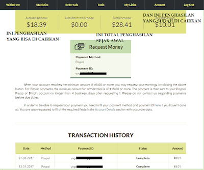 Cara Menghasilkan Uang dari Blog Bukti Pembayaran LinkShrink