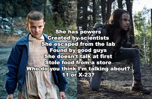 This trick question would only work you've seen Stranger Things. x-23 vs 11 meme logan laura stranger things eleven