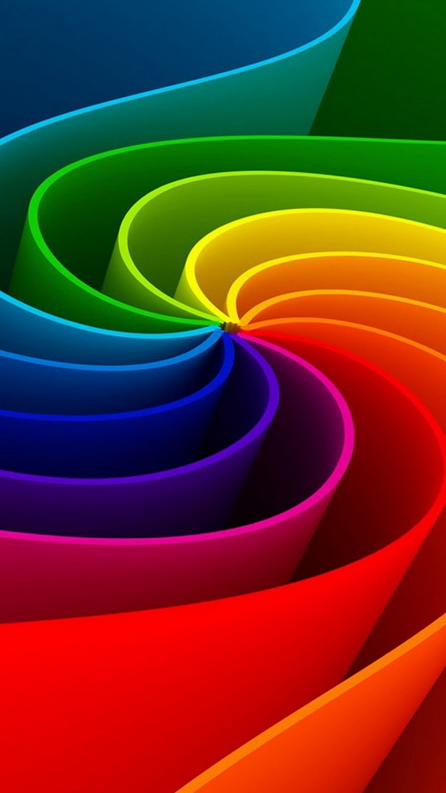 Whatsapp wallpaper Wallpaper 3D Abstract Colorful Rainbow Swirl
