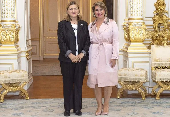 Duchess Maria Teresa received Jadranka Milicevic who is a Bosnian human rights women activist at the Grand Ducal Palace of Luxembourg