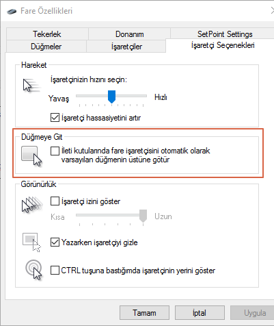 Windows 10' da Gelişmiş Mouse Yapılandırması 17 Windows 11 Mouse Ayarlar 18