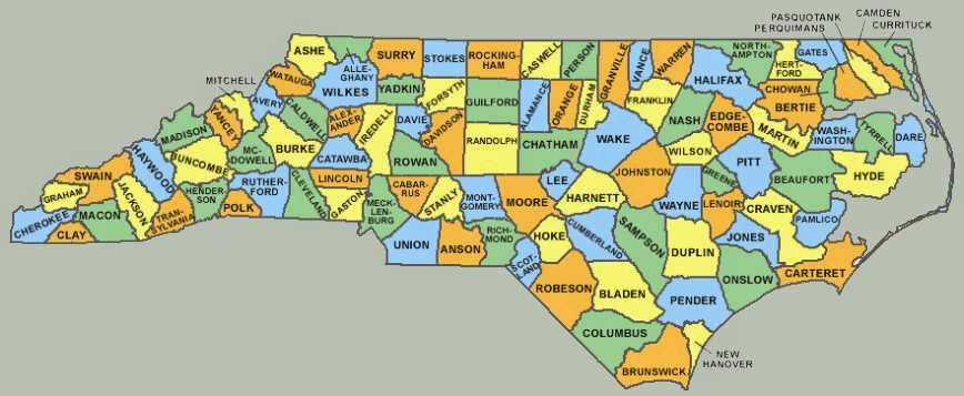 Printable Nc County Map