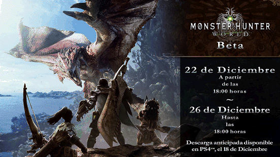 Monster Hunter World contará beta abierta diciembre