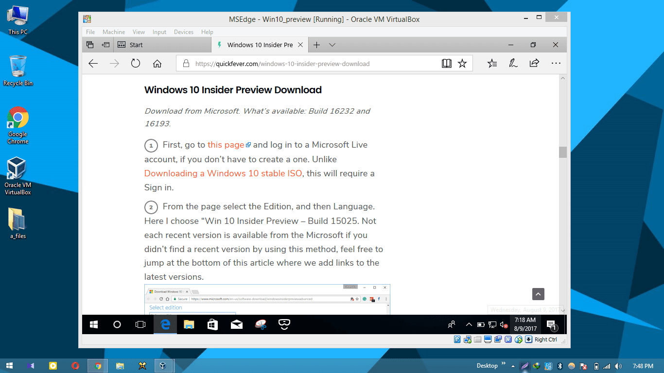 cant run virtualbox on windows 10