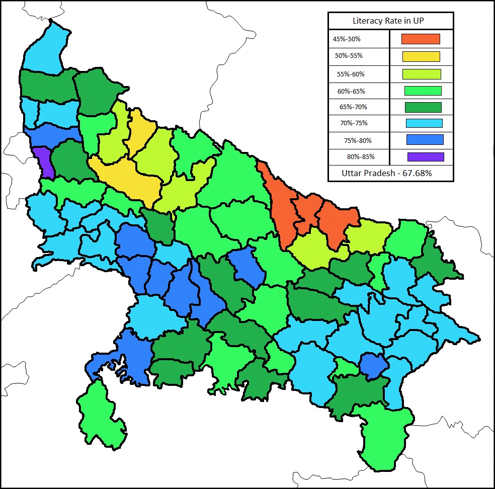 Up 75 District Map Maps And International Relations: Demographics Of Districts Of Uttar Pradesh