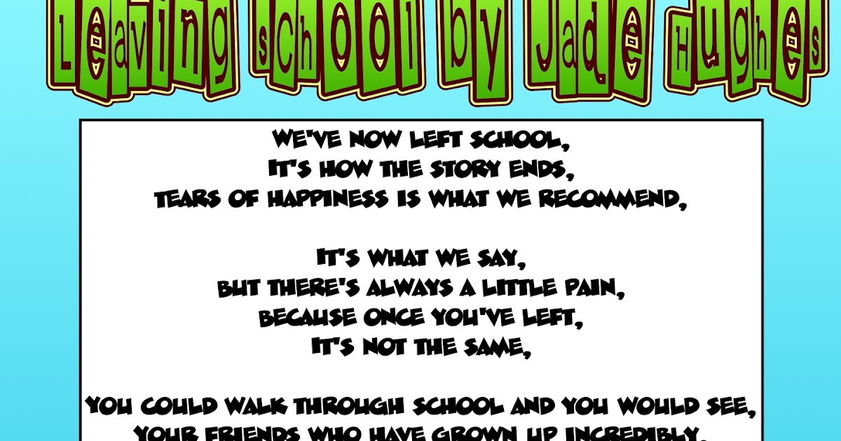 A Lovely Poem for Your Leavers Assembly