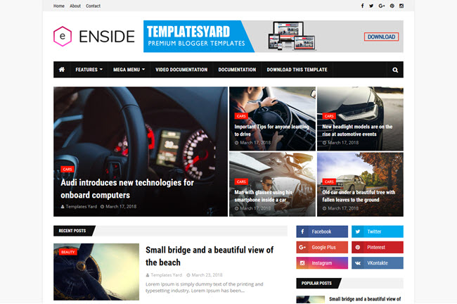 Enside - Responsive Blogger Template