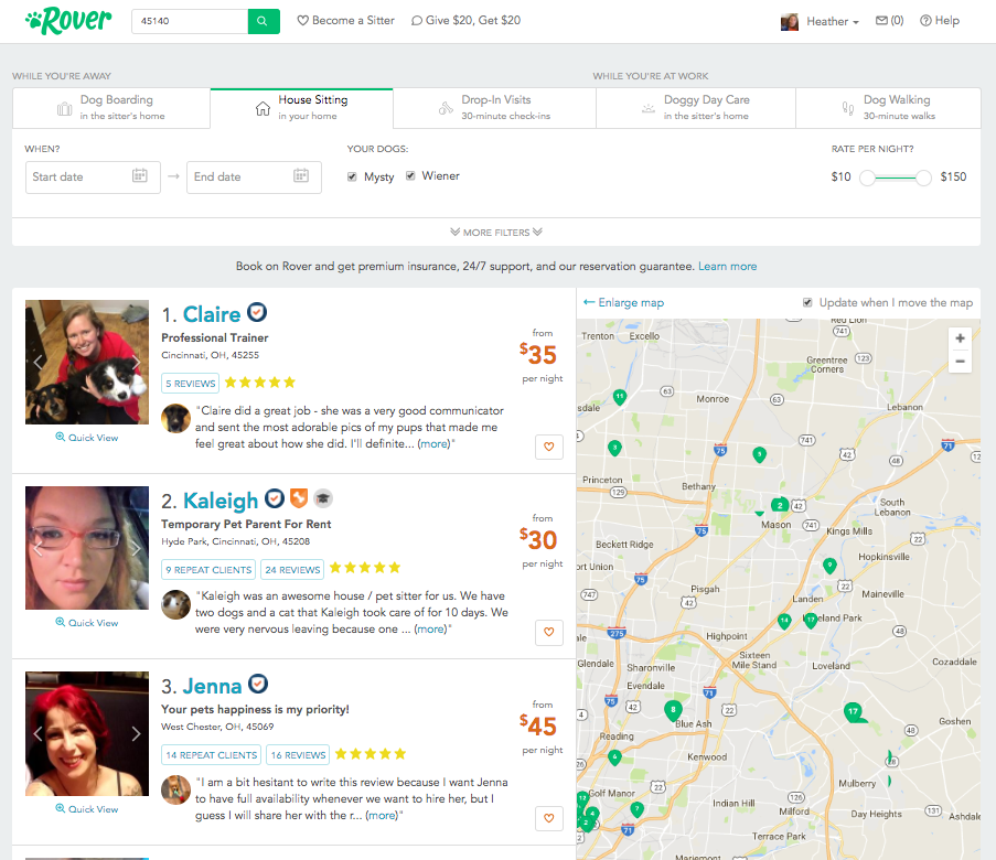 Service Review Rover Com Pet Sitting The Food Hussy
