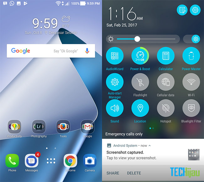 Tampilan pada ASUS Zenfone 4 Max Pro Tampilan pada ASUS Zenfone 4 Max Pro