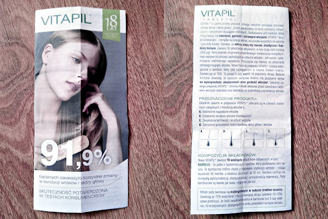ulotka Vitapil, biotyna + bambus - mocne, lśniące włosy, ulotka