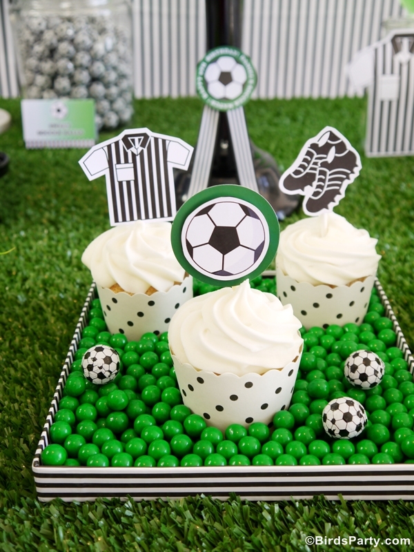 Soccer Football Birthday Party Desserts Table & Printables Party