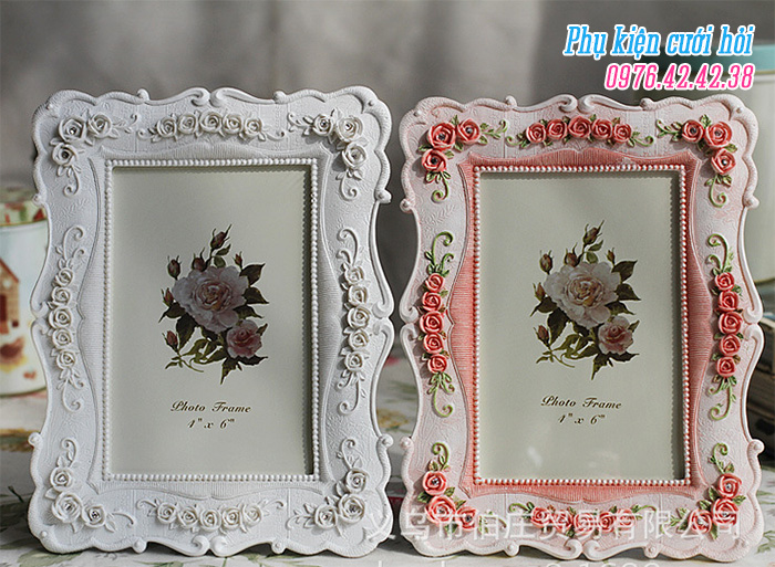 Khung ảnh bàn viền hoa KW4013 Khung anh ban vien hoa KW4013