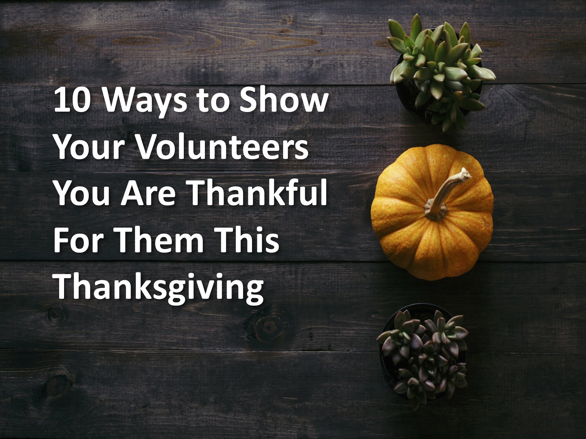 10 Ways to Show Your Volunteers You Are Thankful for Them This