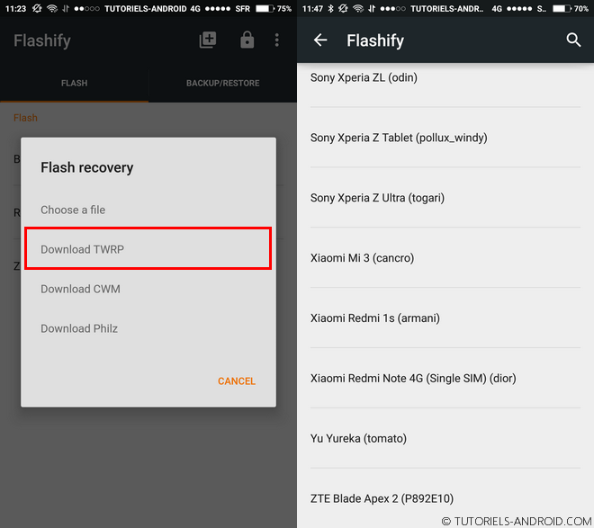 Installer automatiquement un recovery custom avec Flashify