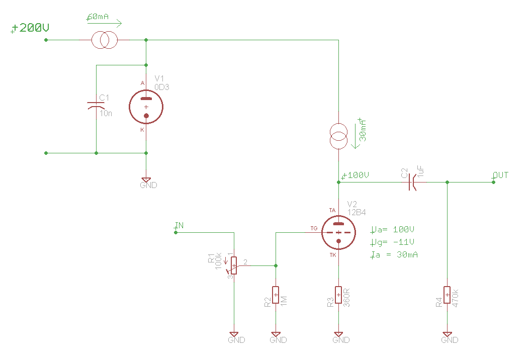 Tubes 12B4 Single Stage Preamplifier. AUDIO