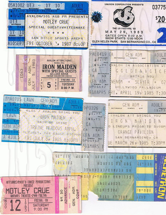 Nsaney's Psychobabble: US Festival Ticket Stubs + Others
