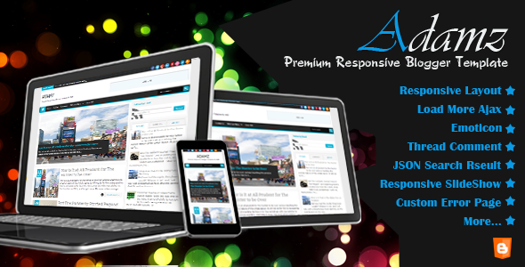 Adamz Premium Responsive Blogger Template