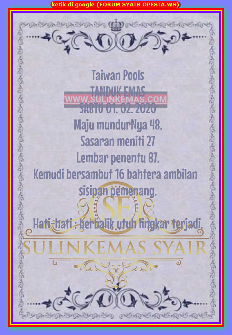 1 New Message Kode Syair Hongkong 1 Februari 2020 Forum Syair Togel Hongkong Singapura Sydney