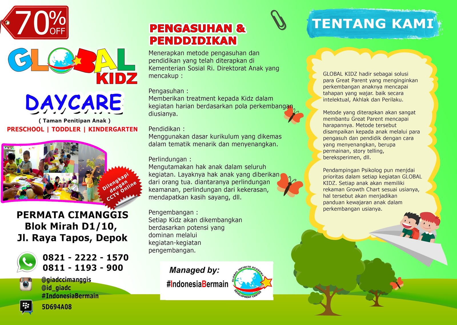 Daycare Global Kidz Permata Cimanggis Informasi Dalam Brosur