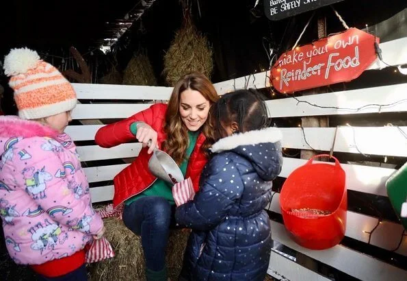 Kate Middleton wore Perfect Moment mini duvet ski jacket. Peterley Manor Farm to take part in Christmas activities