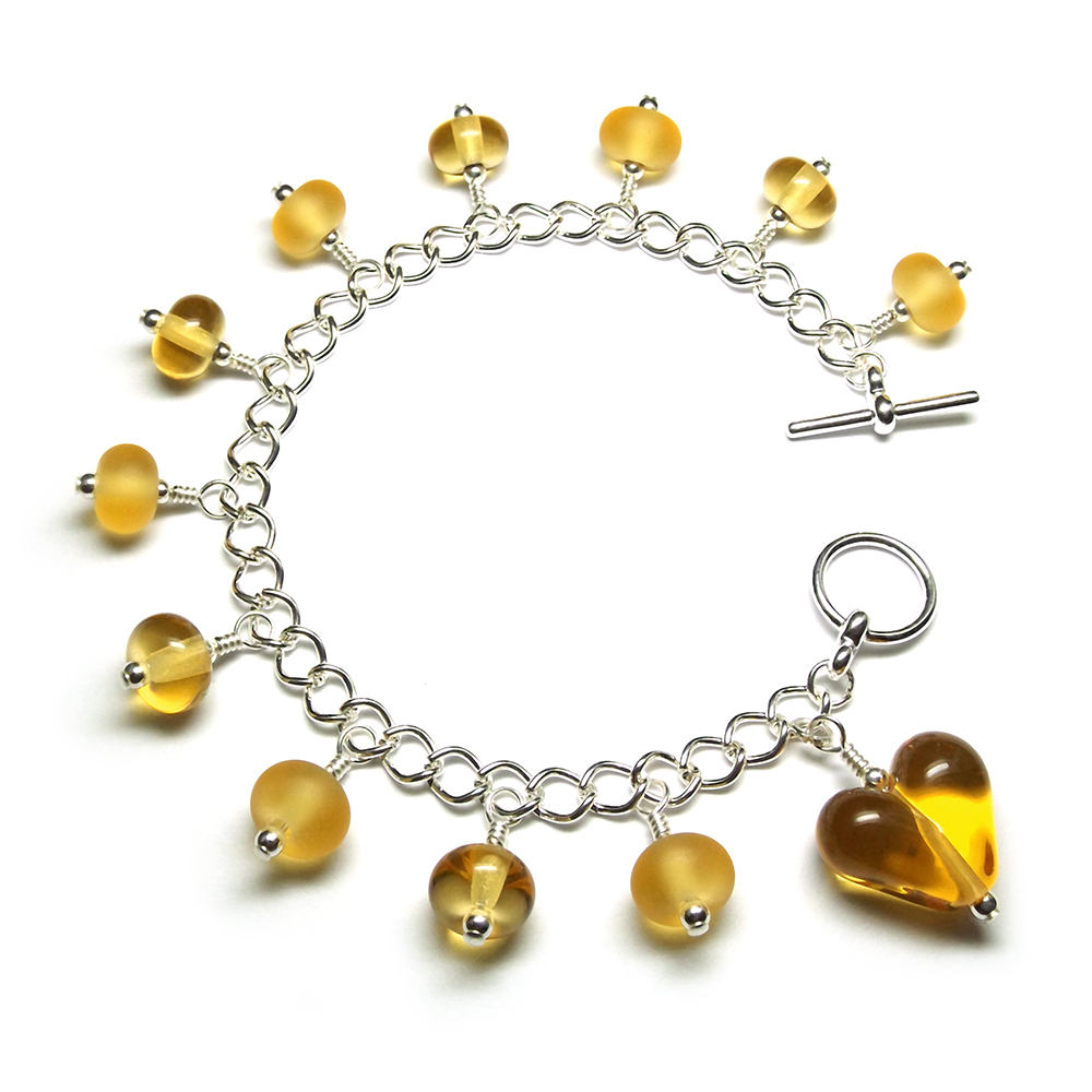 Lampwork glass bead bracelet