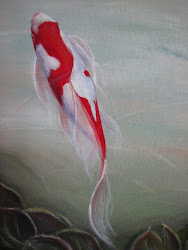 fish koi painting acrylic canvas
