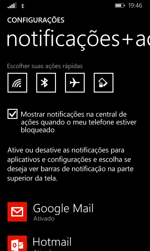[Windows Phone] Configurar central de notificações
