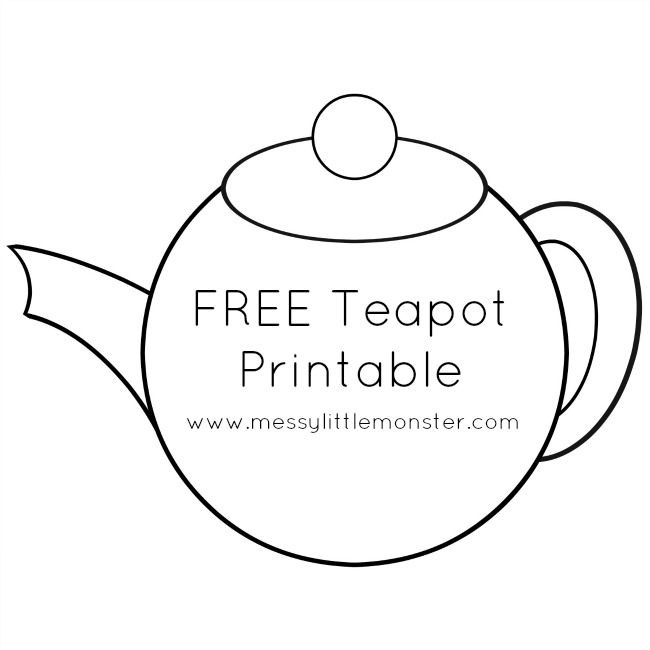 You re Tea riffic Teapot Craft FREE Printable Teapot Template Messy Little Monster