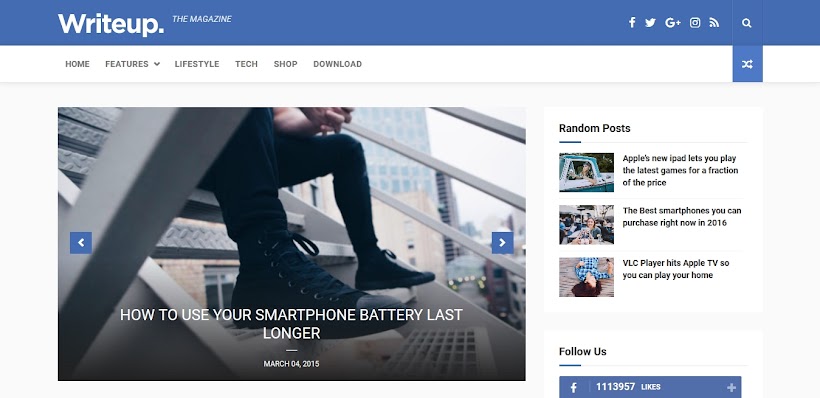 WriteUp Free Blogger Template
