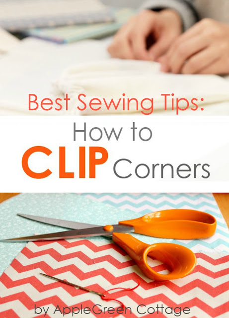  Learn how to clip corners. You'll never go back to a simple diagonal corner clipping once you start trimming your seam allowance this way! AND you'll be less likely to cut into stitches. Check out this easy sewing tip.