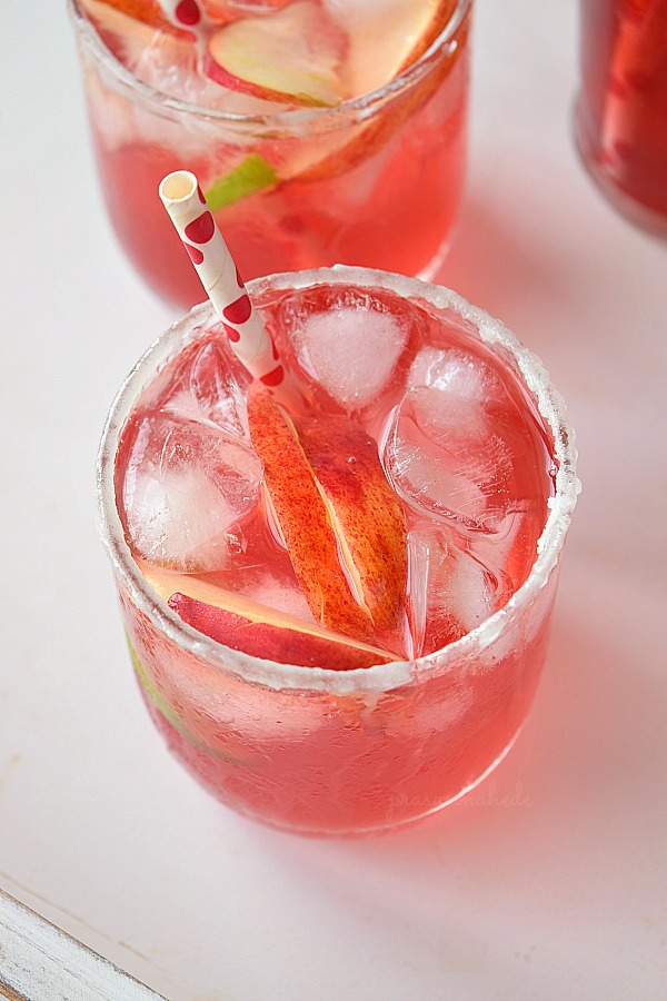 top view of a glass with easy holiday punch