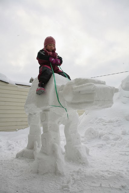 A snow AT-AT. A snow AT-AT.