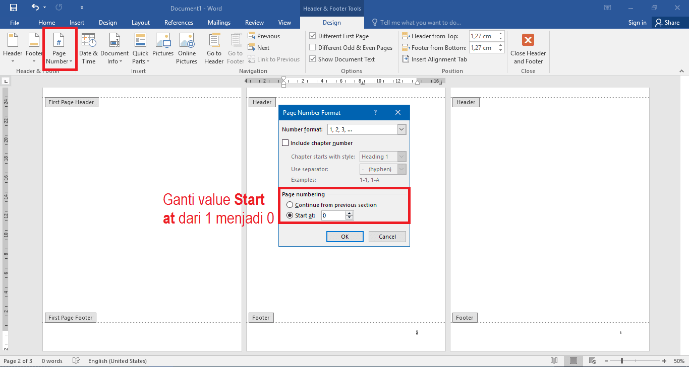 Cara Mengatur Format Penomoran Halaman pada lembar dokumen Microsoft Word