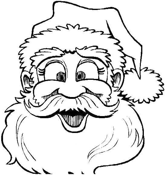 Imagem linda do Papai Noel para Colorir Barba