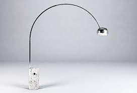 The Arco lamp, anchored in a block of marble, is perhaps Castiglioni's most famous creation